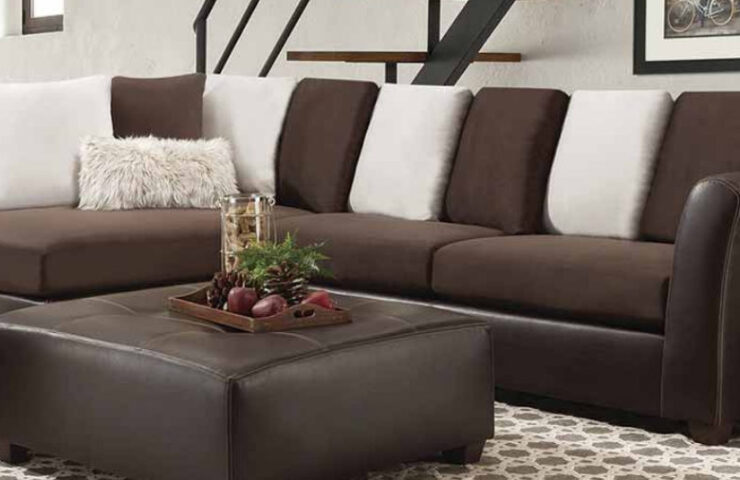 Brown and white sectional from American Freight