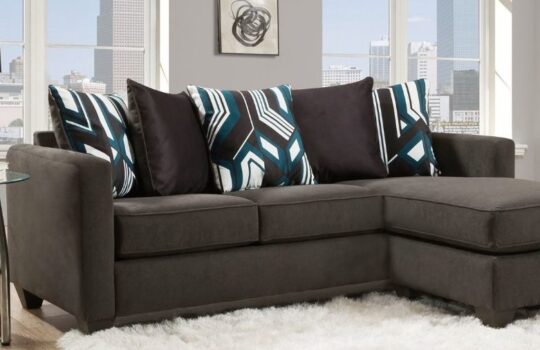 Ebony Sectional Chaise Sofa by American Freight