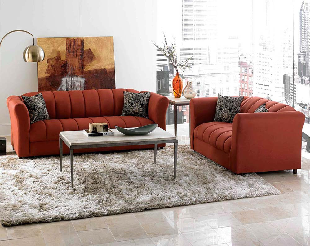 175 factory select rust red sofa loveseat by American Freight